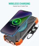 BLAVOR Solar Power Bank 10,000mAh, Portable Wireless Charger, 20W Fast Charging External Battery Pack with USB C for Cell Phones, Solar Panel Charging with Dual Flashlight for Camping - Image 6