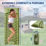 Sleeping Pad for Camping - Ultralight Camping Mattress with Pillow, Built-in Foot Pump, Compact Inflatable Portable Mat for Backpacking, Hiking, Car Traveling, Beach, Tent - Image 3