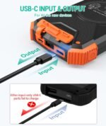 BLAVOR Solar Power Bank 10,000mAh, Portable Wireless Charger, 20W Fast Charging External Battery Pack with USB C for Cell Phones, Solar Panel Charging with Dual Flashlight for Camping - Image 3