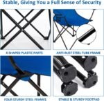 Folding Camping Chair with Cup Holder, 225lbs Capacity, Portable Foldable Chair with Large Anti-Sink Feet, PE Coated Fabric for Outdoor, Beach, Fishing, Backpacking, Blue 2PCS - Image 3