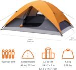 Basics Camping Tent, 3-Season Dome Design with Rainfly - Image 4