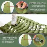Sleeping Pad for Camping - Ultralight Camping Mattress with Pillow, Built-in Foot Pump, Compact Inflatable Portable Mat for Backpacking, Hiking, Car Traveling, Beach, Tent - Image 4