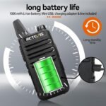 Retevis RT22 Two Way Radio Long Range Rechargeable,Portable 2 Way Radio, USB-C Charging, Handsfree Walkie Talkies for Adults Cruise Hiking Camping(4 Pack) - Image 6
